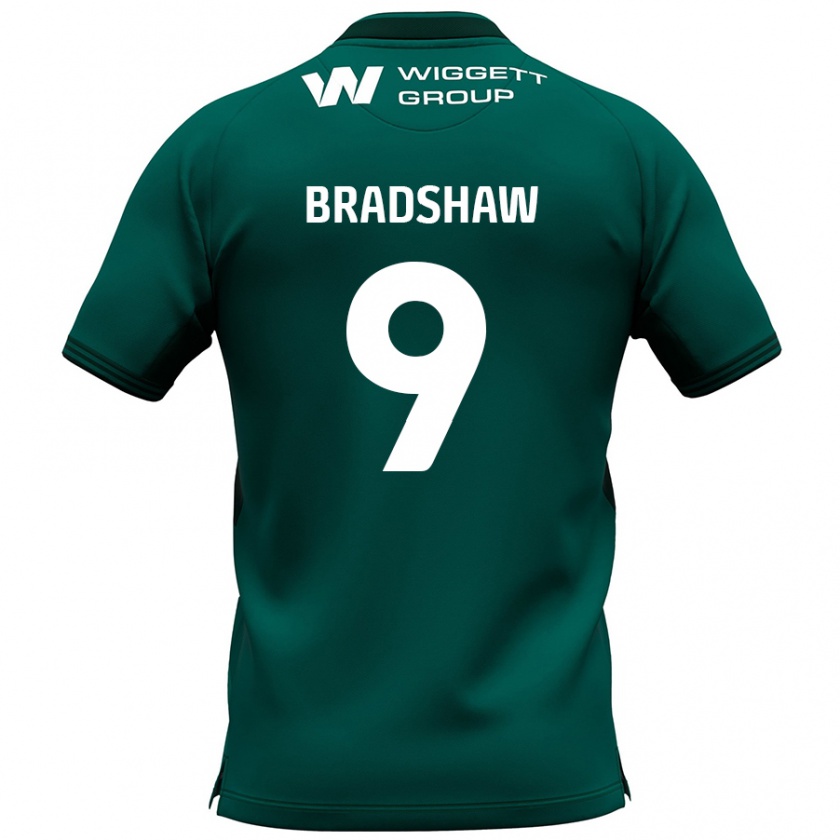 Kandiny Enfant Maillot Tom Bradshaw #9 Vert Tenues Extérieur 2024/25 T-Shirt