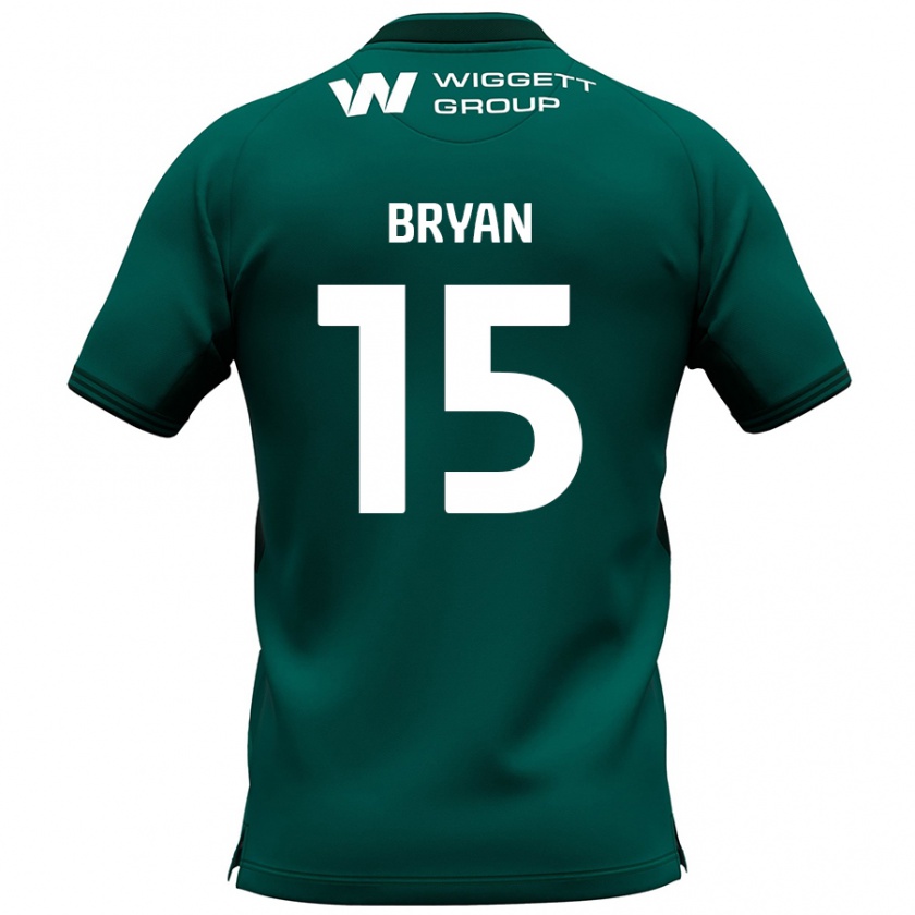 Kandiny Enfant Maillot Joe Bryan #15 Vert Tenues Extérieur 2024/25 T-Shirt