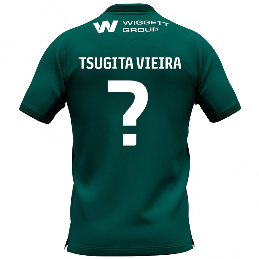 Kandiny Enfant Maillot Sacha Tsugita Vieira #0 Vert Tenues Extérieur 2024/25 T-Shirt