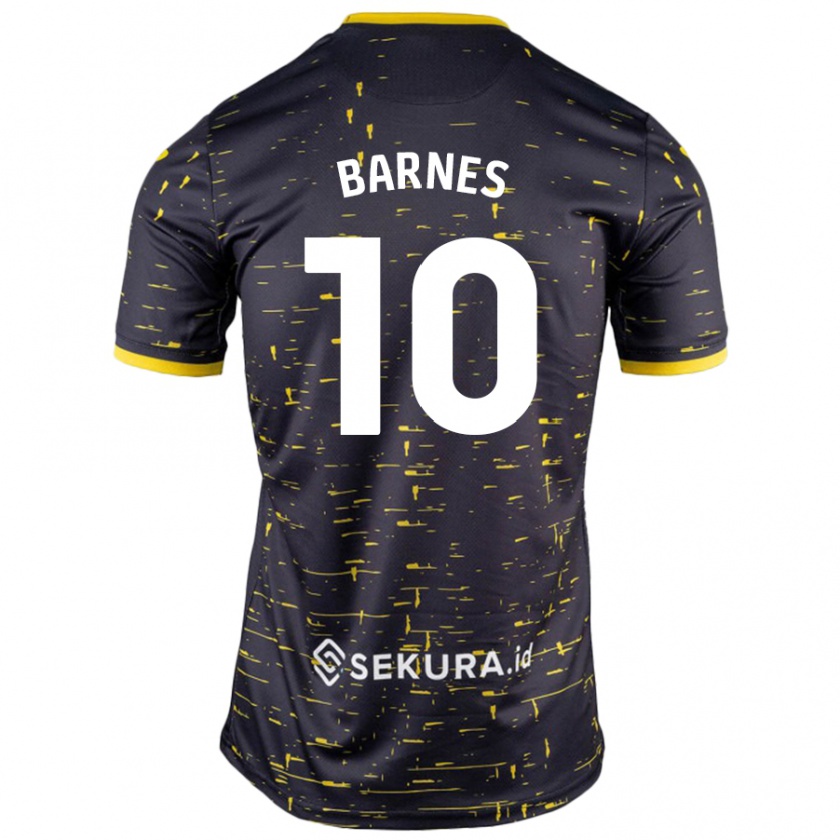 Kandiny Enfant Maillot Ashley Barnes #10 Noir Jaune Tenues Extérieur 2024/25 T-Shirt