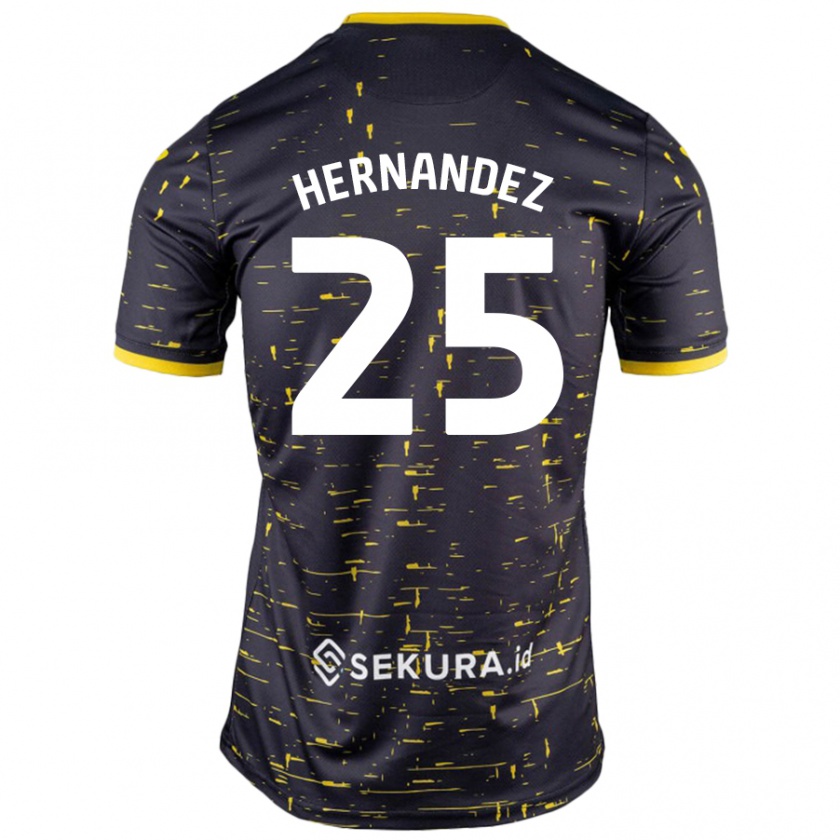 Kandiny Enfant Maillot Onel Hernández #25 Noir Jaune Tenues Extérieur 2024/25 T-Shirt