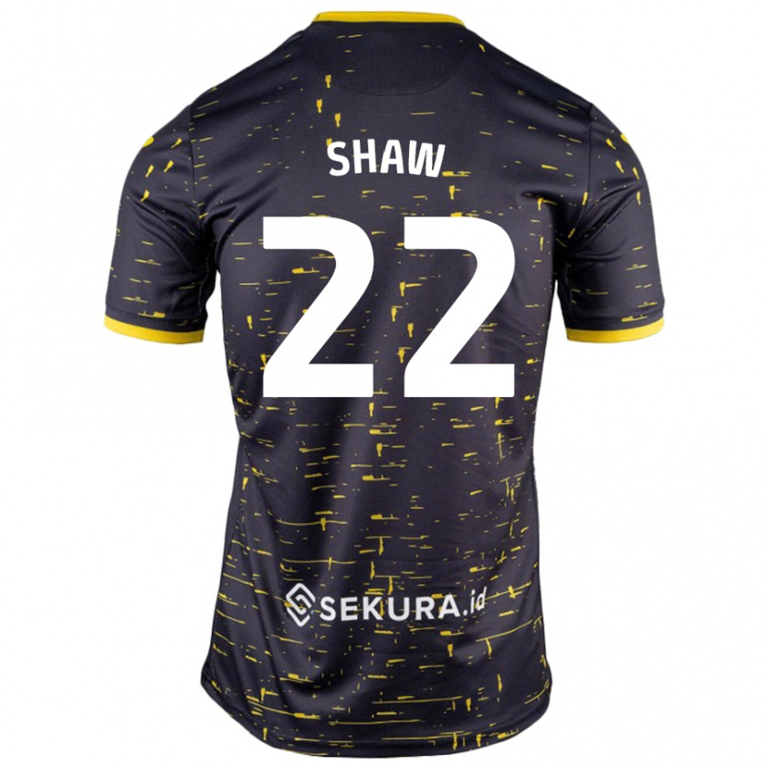 Kandiny Enfant Maillot Shannon Shaw #22 Noir Jaune Tenues Extérieur 2024/25 T-Shirt