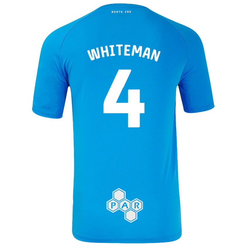 Kandiny Enfant Maillot Ben Whiteman #4 Bleu Ciel Tenues Extérieur 2024/25 T-Shirt