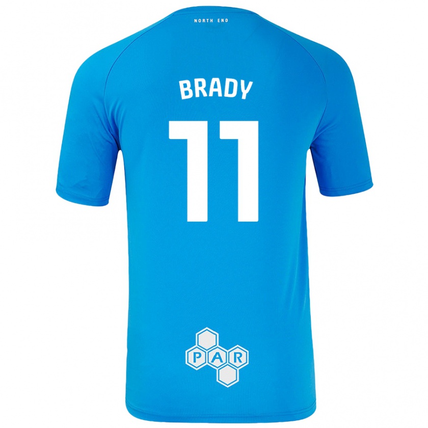 Kandiny Enfant Maillot Robbie Brady #11 Bleu Ciel Tenues Extérieur 2024/25 T-Shirt