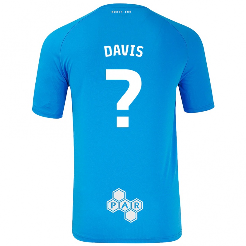 Kandiny Enfant Maillot Tommy Davis #0 Bleu Ciel Tenues Extérieur 2024/25 T-Shirt