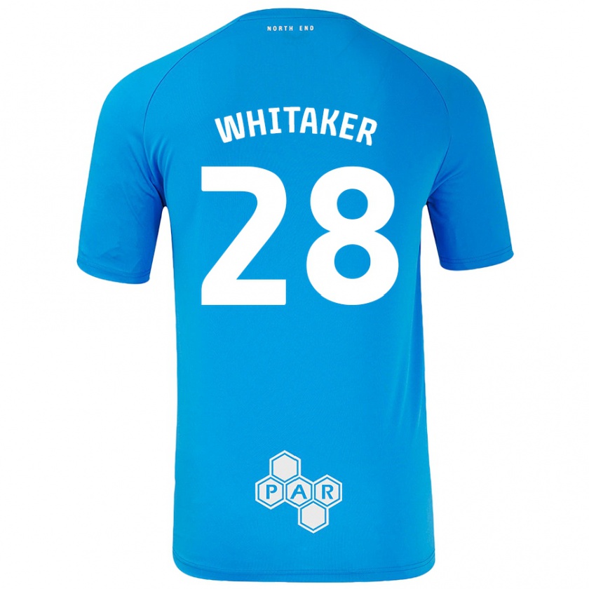 Kandiny Enfant Maillot Eve Whitaker #28 Bleu Ciel Tenues Extérieur 2024/25 T-Shirt