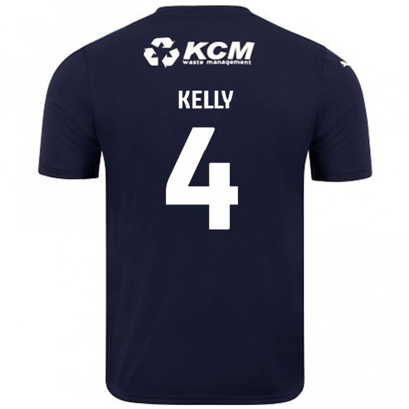 Kandiny Enfant Maillot Liam Kelly #4 Bleu Marine Tenues Extérieur 2024/25 T-Shirt