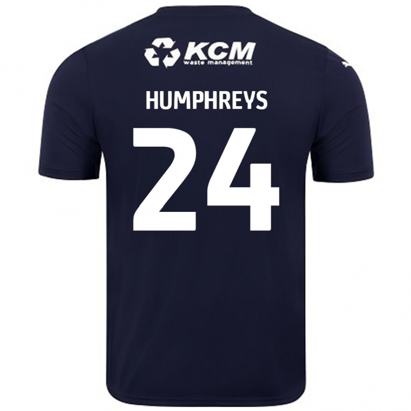 Kandiny Enfant Maillot Cameron Humphreys #24 Bleu Marine Tenues Extérieur 2024/25 T-Shirt