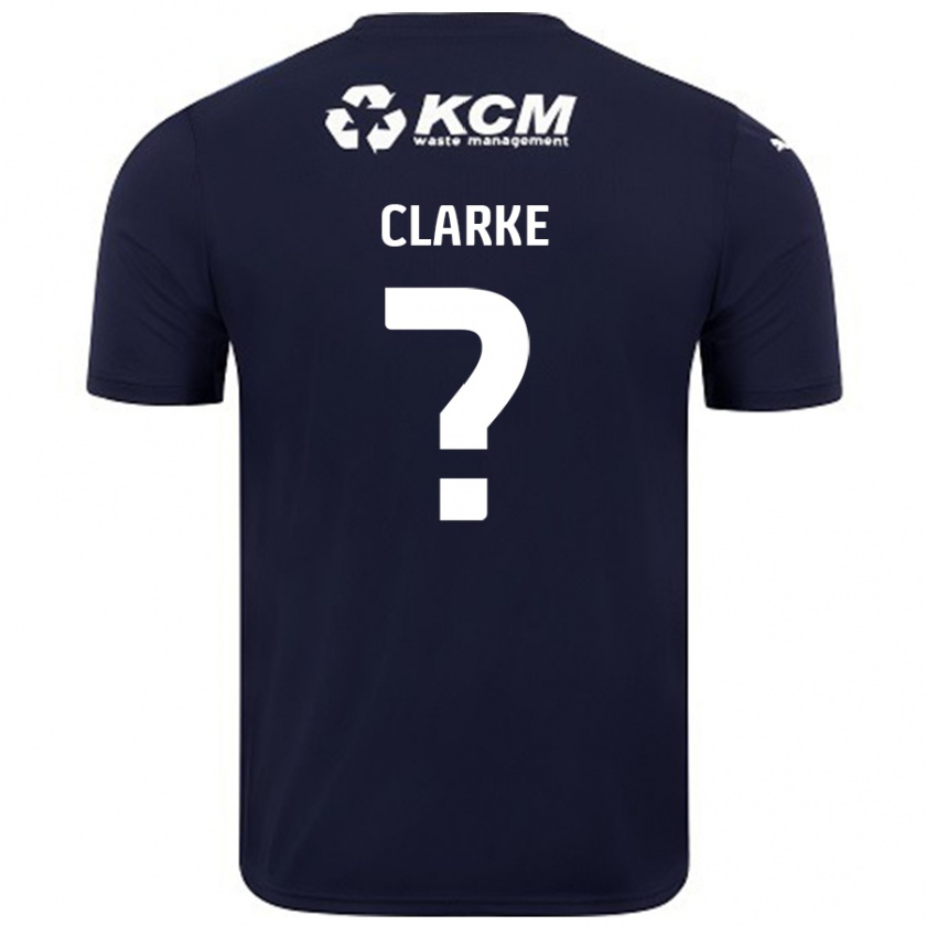 Kandiny Enfant Maillot James Clarke #0 Bleu Marine Tenues Extérieur 2024/25 T-Shirt