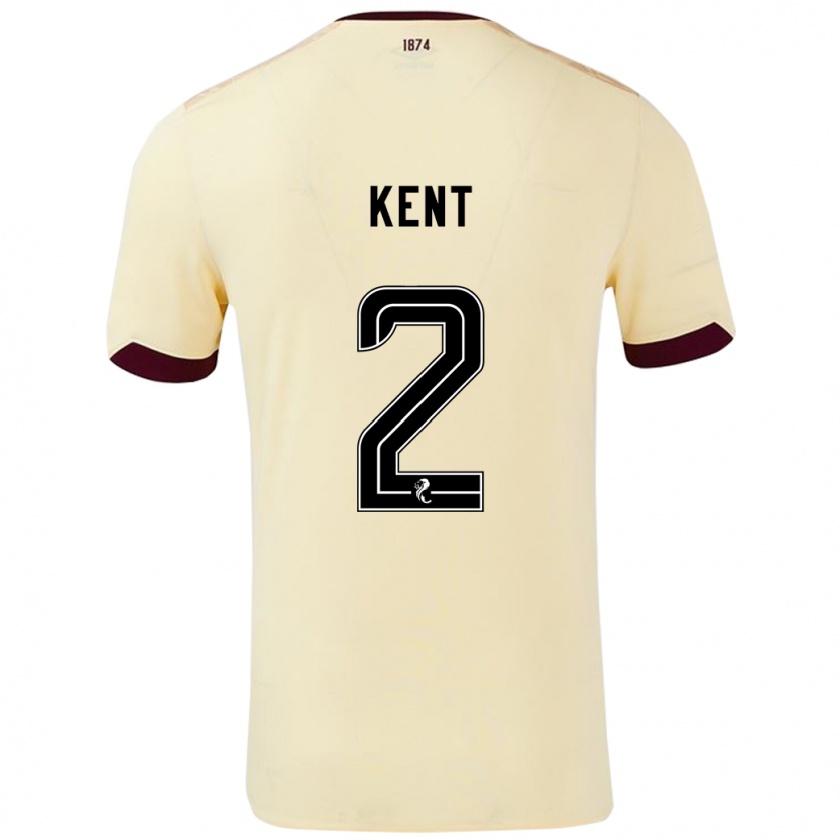 Kandiny Enfant Maillot Frankie Kent #2 Crème Bordeaux Tenues Extérieur 2024/25 T-Shirt