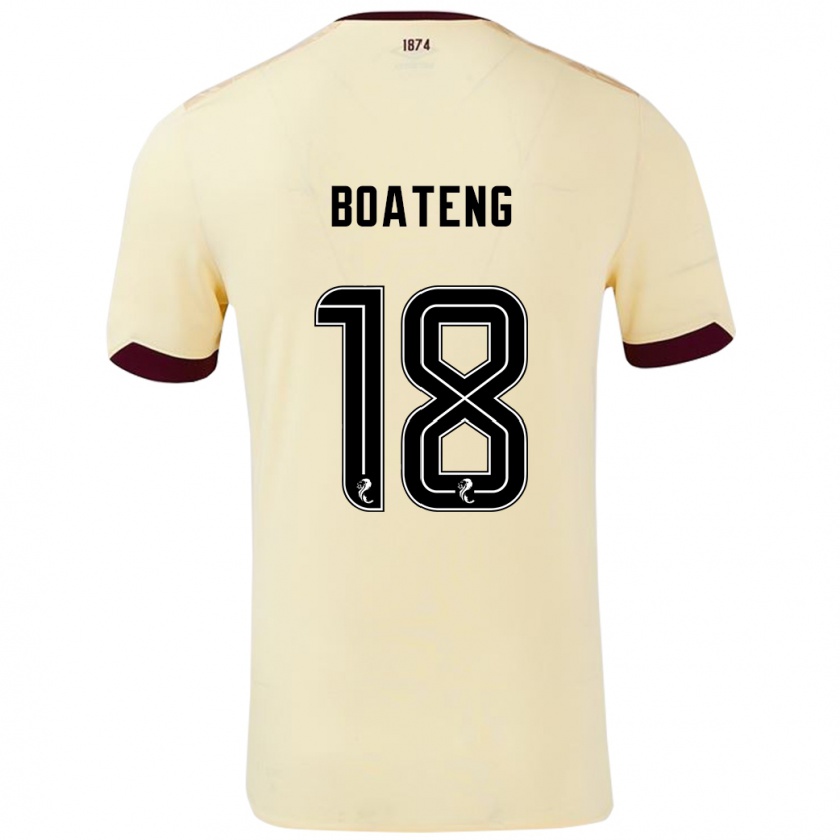 Kandiny Enfant Maillot Malachi Boateng #18 Crème Bordeaux Tenues Extérieur 2024/25 T-Shirt