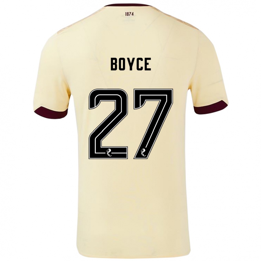 Kandiny Enfant Maillot Liam Boyce #27 Crème Bordeaux Tenues Extérieur 2024/25 T-Shirt