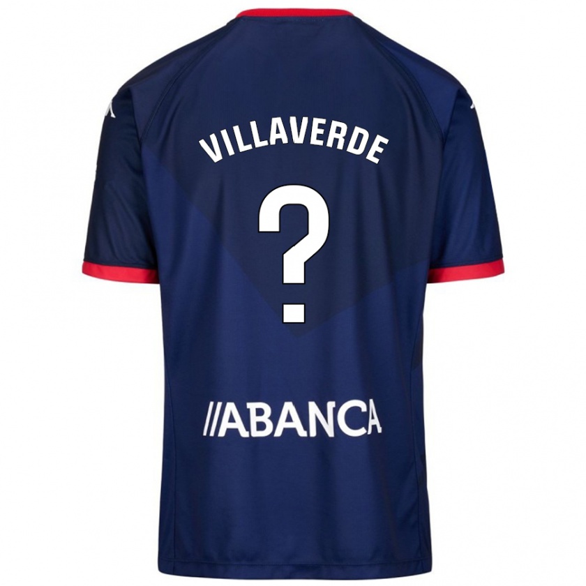 Kandiny Enfant Maillot Hugo Villaverde #0 Bleu Marine Tenues Extérieur 2024/25 T-Shirt