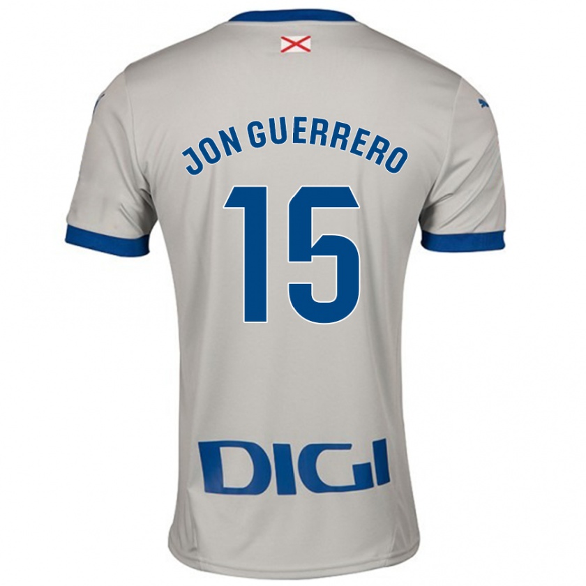 Kandiny Enfant Maillot Julen Jon Guerrero #15 Gris Clair Tenues Extérieur 2024/25 T-Shirt