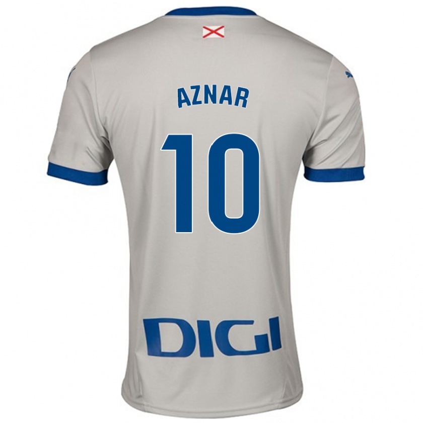 Kandiny Enfant Maillot Alba Aznar #10 Gris Clair Tenues Extérieur 2024/25 T-Shirt