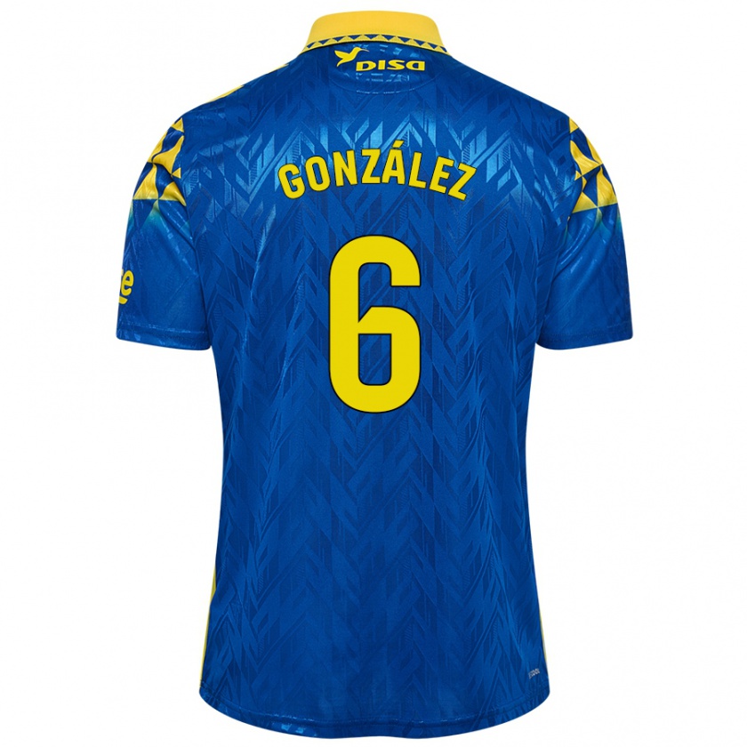 Kandiny Enfant Maillot Fabio González #6 Bleu Jaune Tenues Extérieur 2024/25 T-Shirt