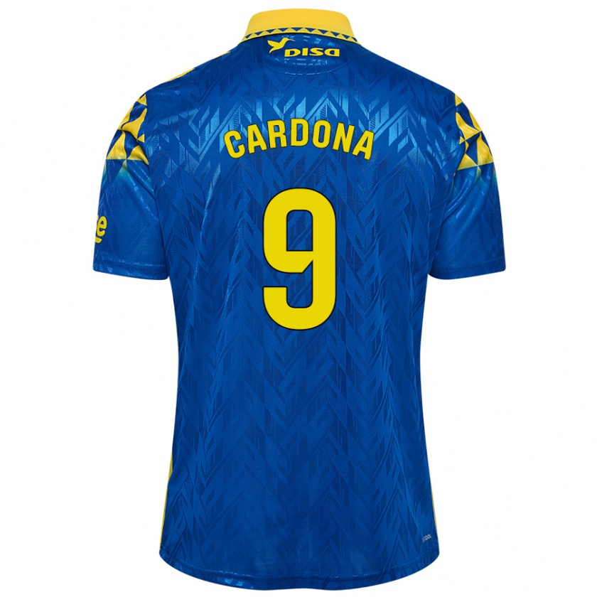 Kandiny Enfant Maillot Marc Cardona #9 Bleu Jaune Tenues Extérieur 2024/25 T-Shirt