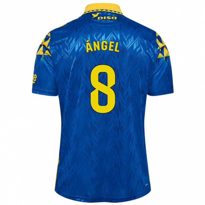 Kandiny Enfant Maillot José Ángel #8 Bleu Jaune Tenues Extérieur 2024/25 T-Shirt