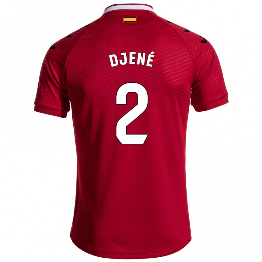 Kandiny Enfant Maillot Djené #2 Rouge Foncé Tenues Extérieur 2024/25 T-Shirt