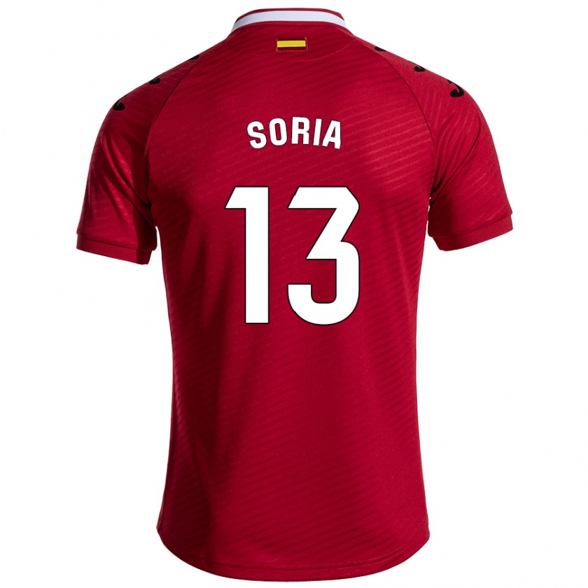 Kandiny Enfant Maillot David Soria #13 Rouge Foncé Tenues Extérieur 2024/25 T-Shirt