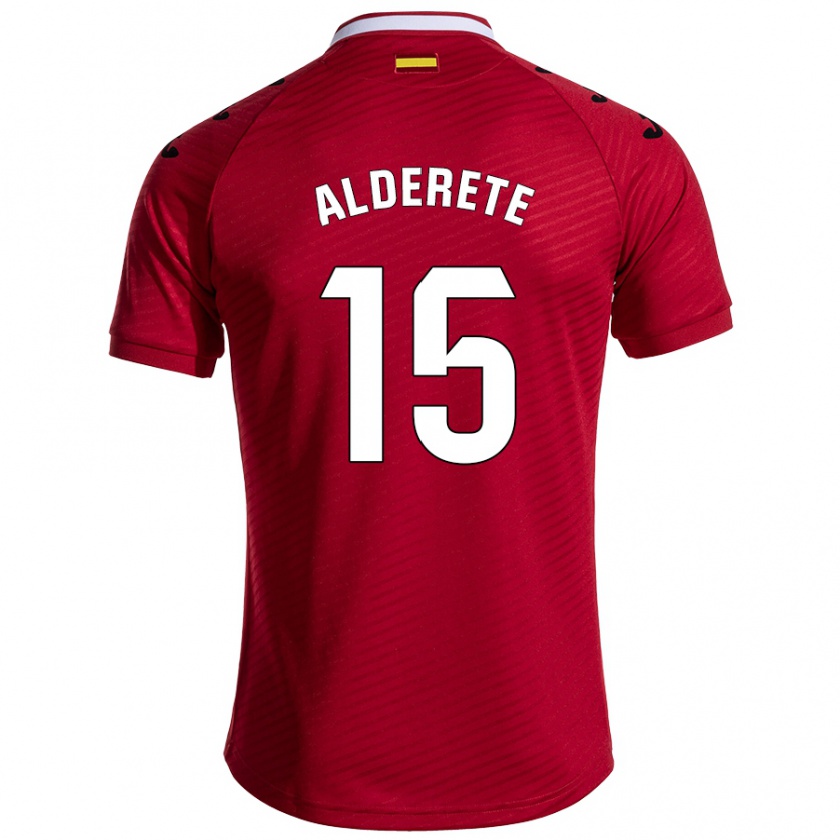 Kandiny Enfant Maillot Omar Alderete #15 Rouge Foncé Tenues Extérieur 2024/25 T-Shirt