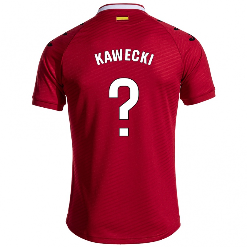 Kandiny Enfant Maillot Luis Kawecki #0 Rouge Foncé Tenues Extérieur 2024/25 T-Shirt