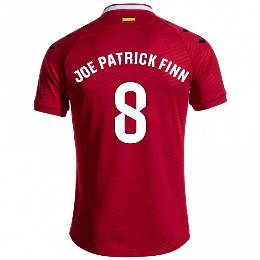 Kandiny Enfant Maillot John Joe Patrick Finn #8 Rouge Foncé Tenues Extérieur 2024/25 T-Shirt