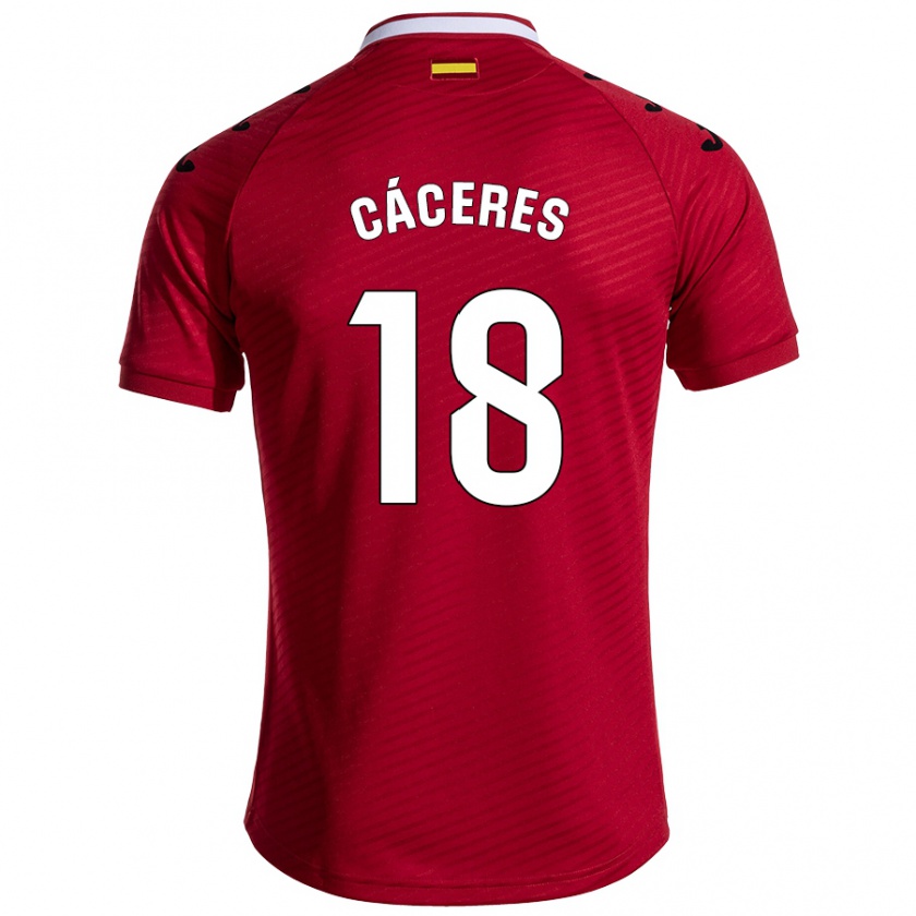 Kandiny Enfant Maillot Damián Cáceres #18 Rouge Foncé Tenues Extérieur 2024/25 T-Shirt