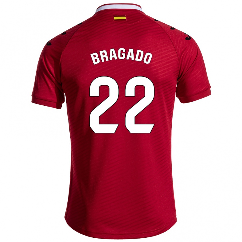 Kandiny Enfant Maillot Alonso Bragado #22 Rouge Foncé Tenues Extérieur 2024/25 T-Shirt