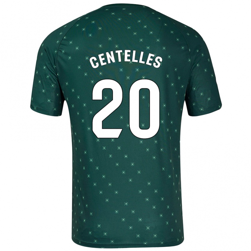 Kandiny Enfant Maillot Álex Centelles #20 Vert Foncé Tenues Extérieur 2024/25 T-Shirt