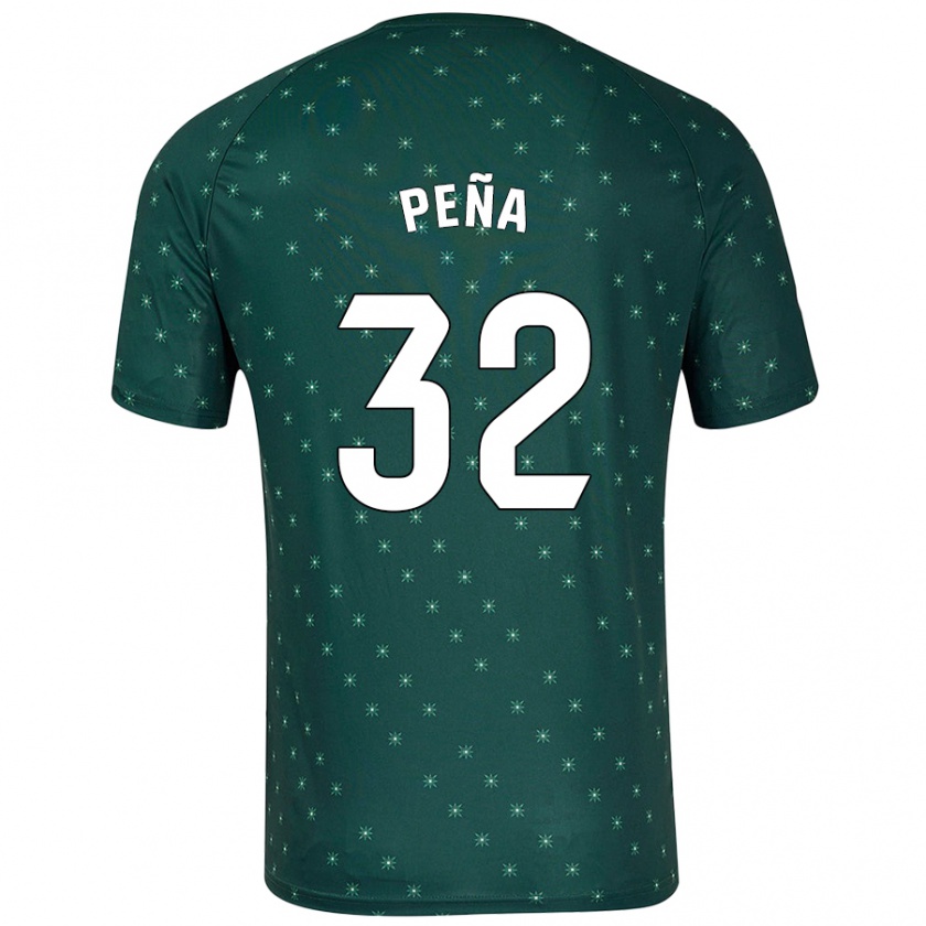 Kandiny Enfant Maillot Marcos Peña #32 Vert Foncé Tenues Extérieur 2024/25 T-Shirt