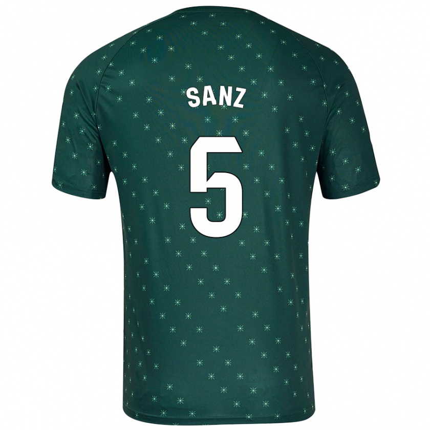 Kandiny Enfant Maillot Paco Sanz #5 Vert Foncé Tenues Extérieur 2024/25 T-Shirt