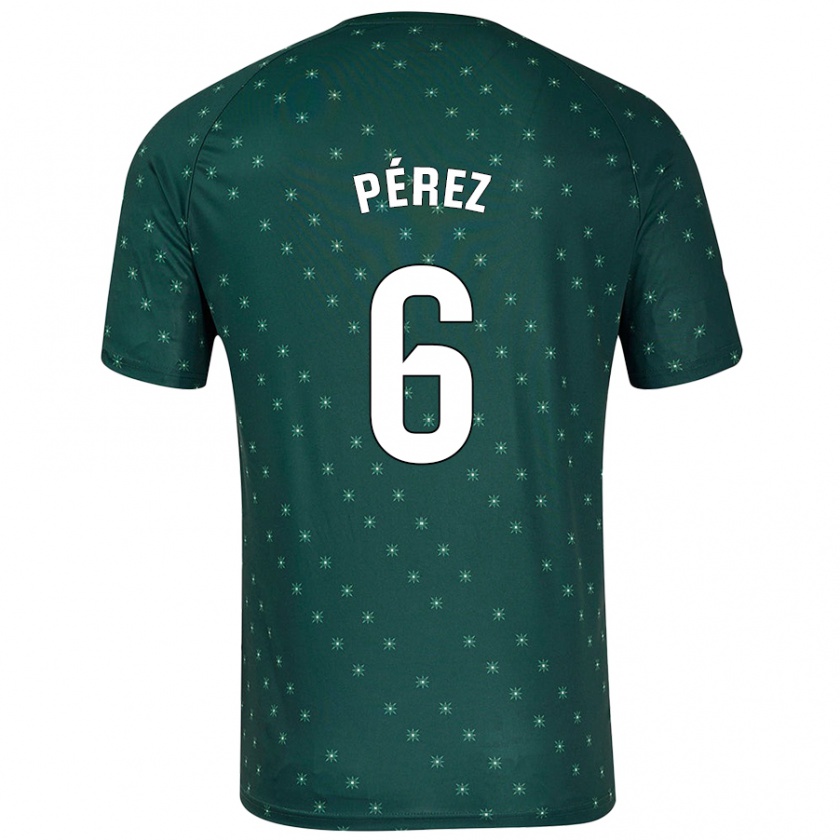 Kandiny Enfant Maillot René Pérez #6 Vert Foncé Tenues Extérieur 2024/25 T-Shirt