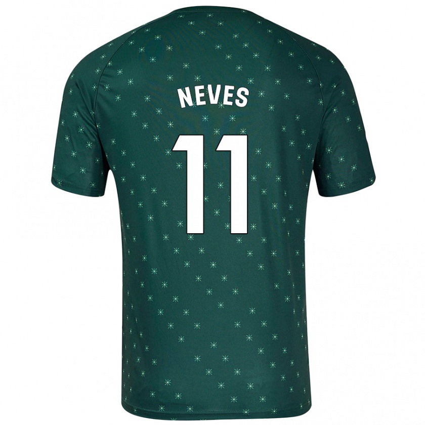 Kandiny Enfant Maillot Hugo Neves #11 Vert Foncé Tenues Extérieur 2024/25 T-Shirt