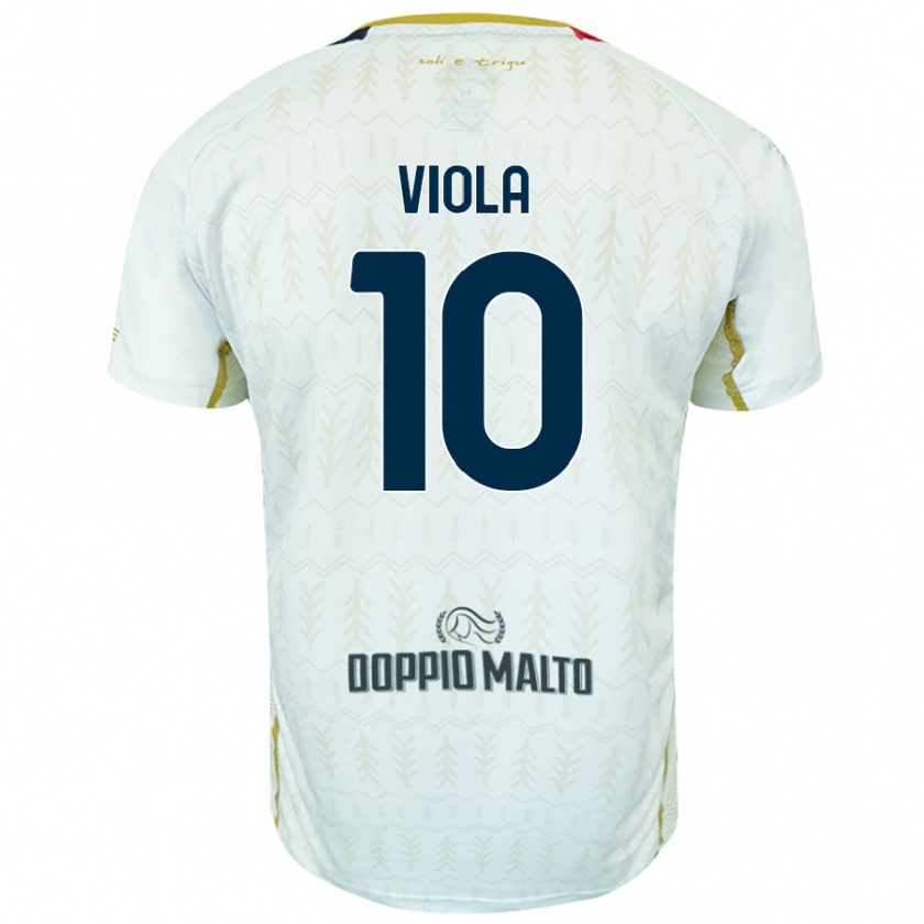 Kandiny Enfant Maillot Nicolas Viola #10 Blanc Tenues Extérieur 2024/25 T-Shirt