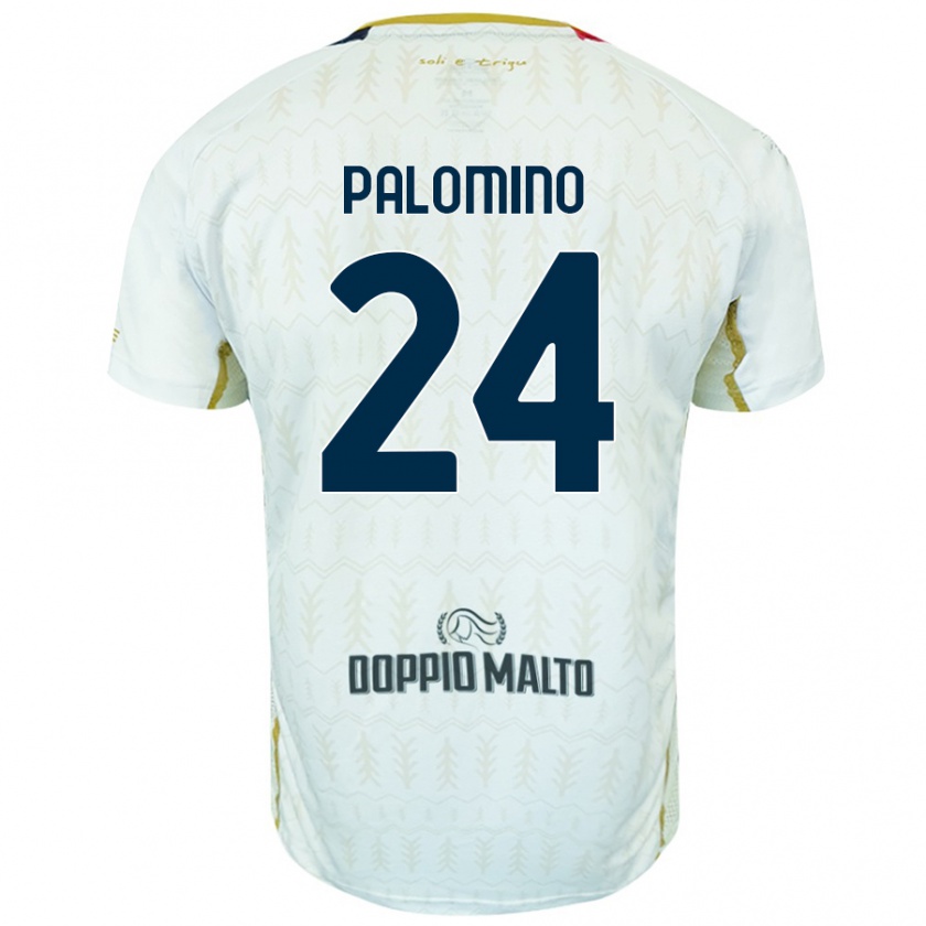 Kandiny Enfant Maillot José Luis Palomino #24 Blanc Tenues Extérieur 2024/25 T-Shirt