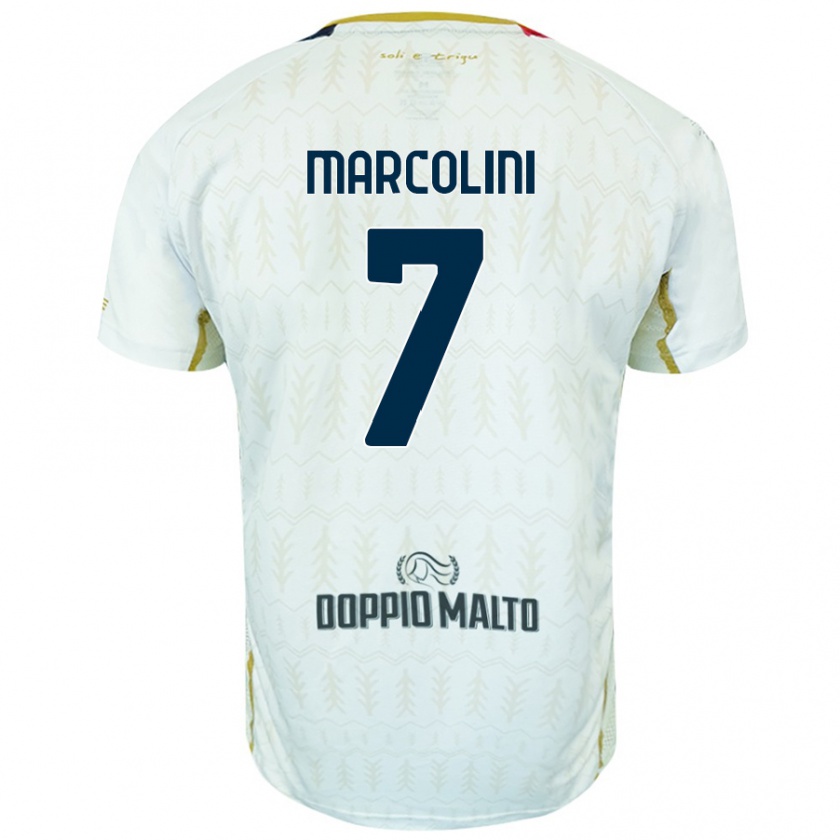 Kandiny Enfant Maillot Diego Marcolini #7 Blanc Tenues Extérieur 2024/25 T-Shirt