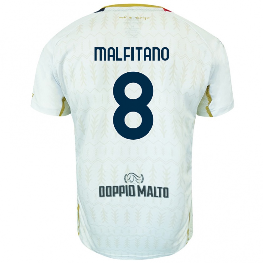 Kandiny Enfant Maillot Roberto Malfitano #8 Blanc Tenues Extérieur 2024/25 T-Shirt