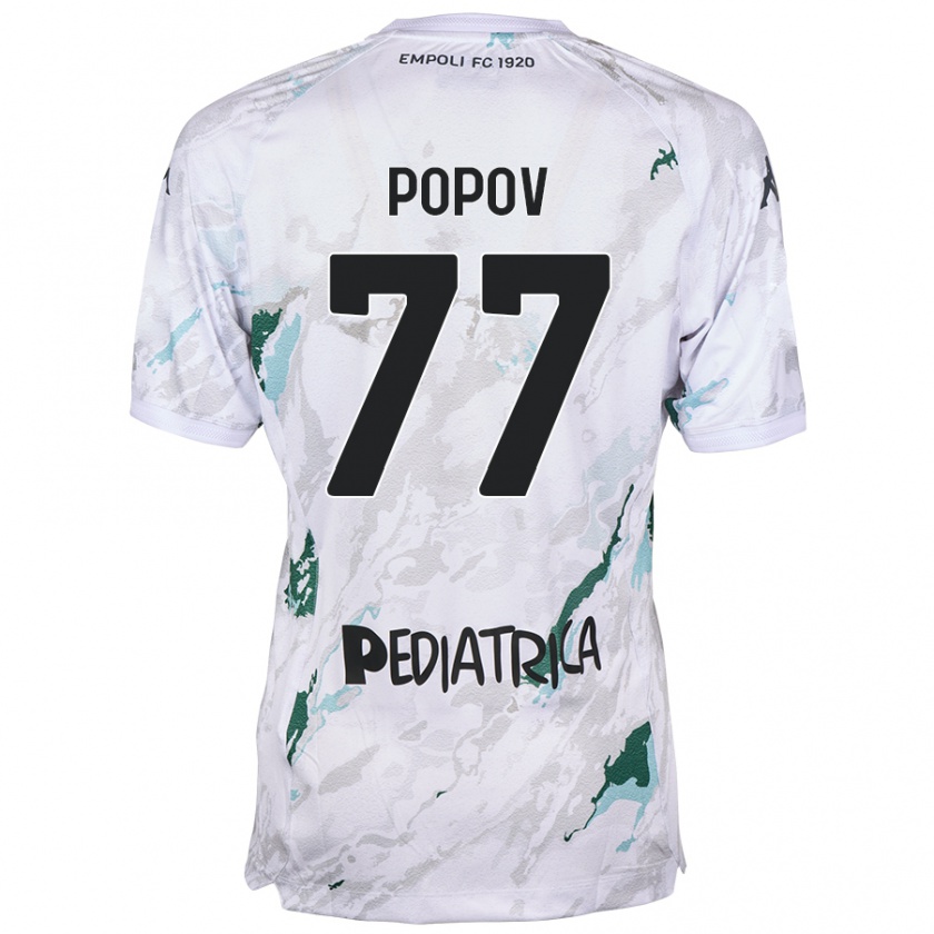 Kandiny Enfant Maillot Bogdan Popov #77 Gris Tenues Extérieur 2024/25 T-Shirt