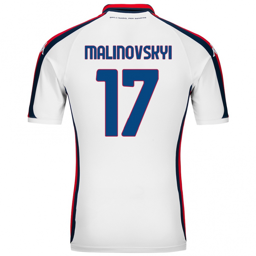 Kandiny Enfant Maillot Ruslan Malinovskyi #17 Blanc Tenues Extérieur 2024/25 T-Shirt