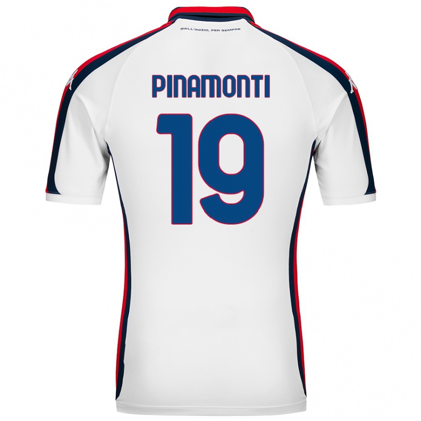 Kandiny Enfant Maillot Andrea Pinamonti #19 Blanc Tenues Extérieur 2024/25 T-Shirt