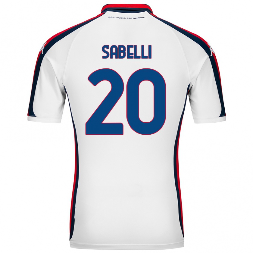 Kandiny Enfant Maillot Stefano Sabelli #20 Blanc Tenues Extérieur 2024/25 T-Shirt