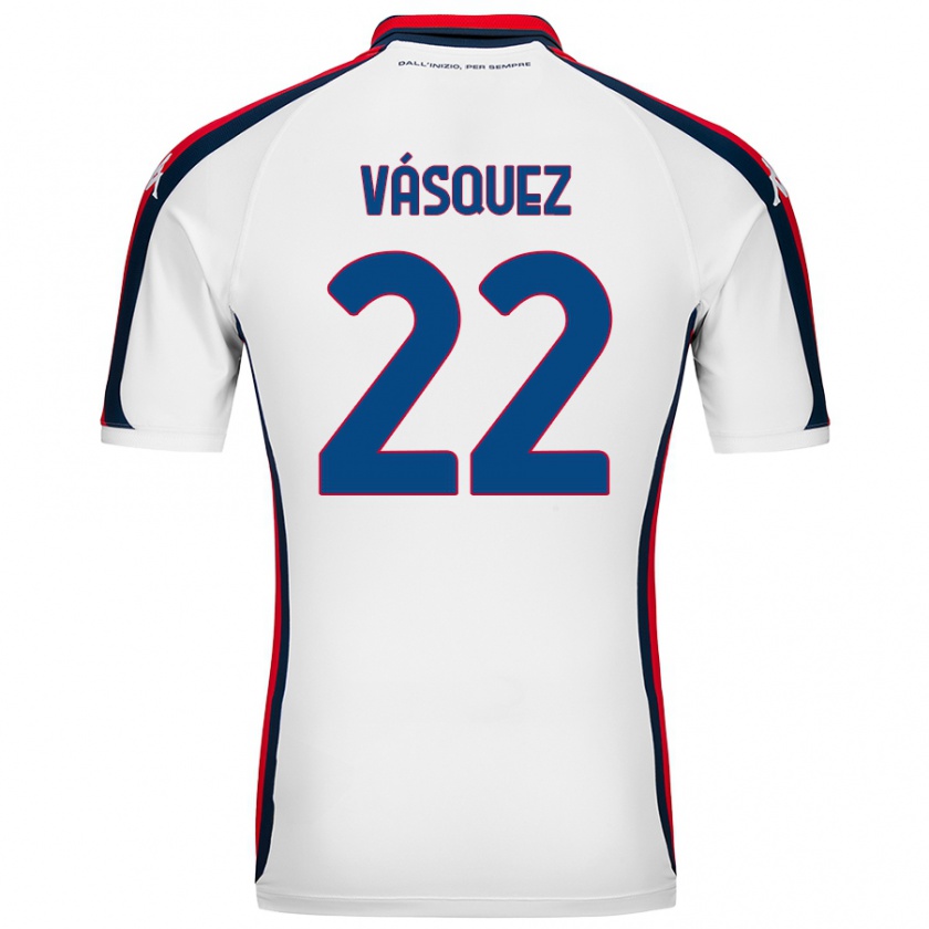 Kandiny Enfant Maillot Johan Vásquez #22 Blanc Tenues Extérieur 2024/25 T-Shirt