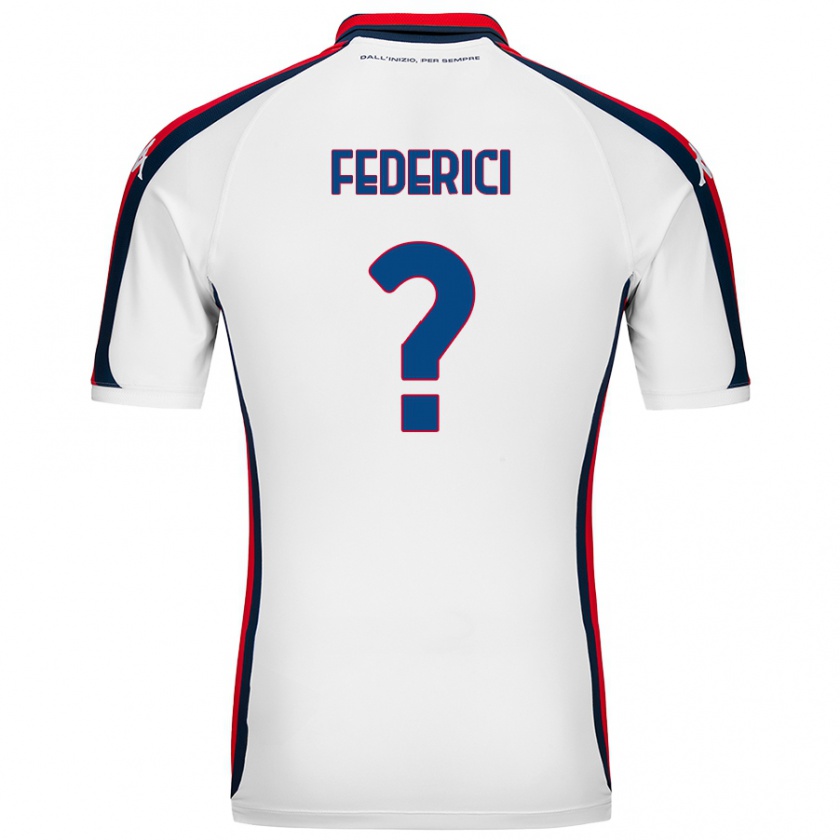 Kandiny Enfant Maillot Matteo Federici #0 Blanc Tenues Extérieur 2024/25 T-Shirt