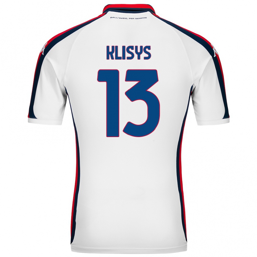 Kandiny Enfant Maillot Lukas Klisys #13 Blanc Tenues Extérieur 2024/25 T-Shirt