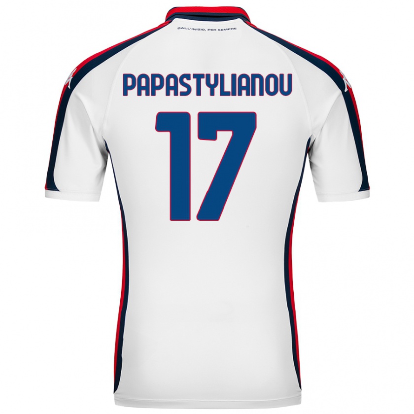 Kandiny Enfant Maillot Lysandros Andreas Papastylianou #17 Blanc Tenues Extérieur 2024/25 T-Shirt