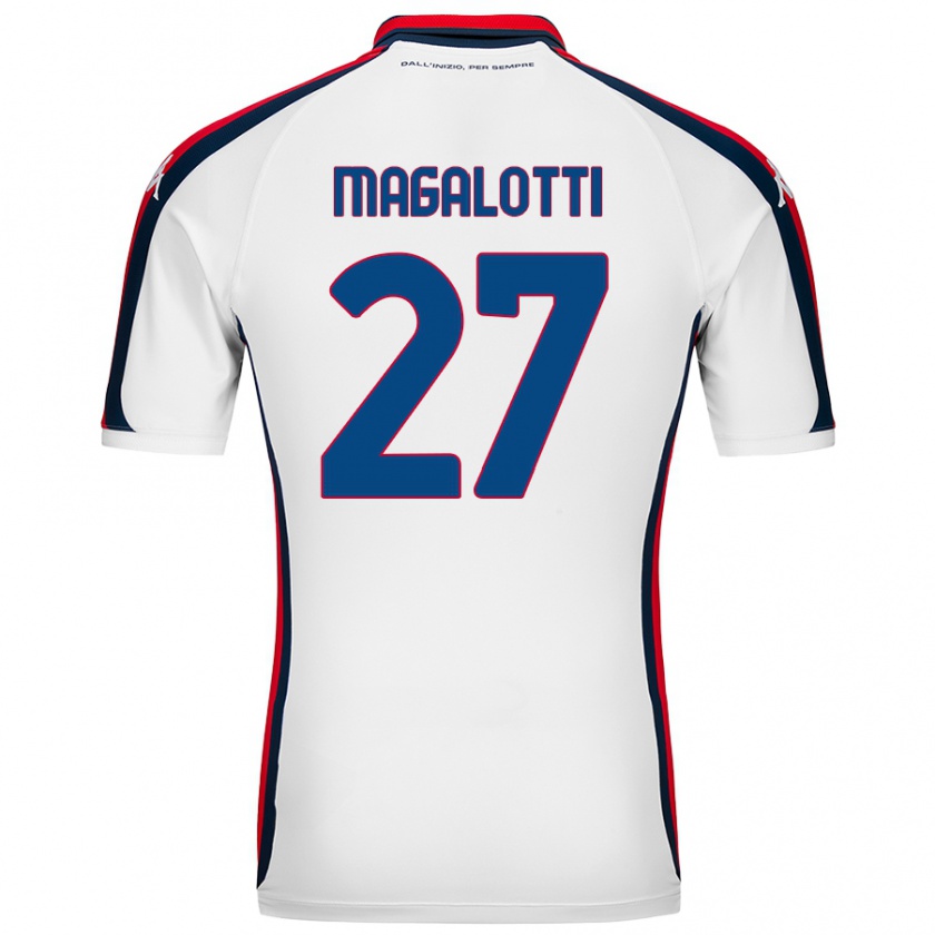 Kandiny Enfant Maillot Gabriele Magalotti #27 Blanc Tenues Extérieur 2024/25 T-Shirt