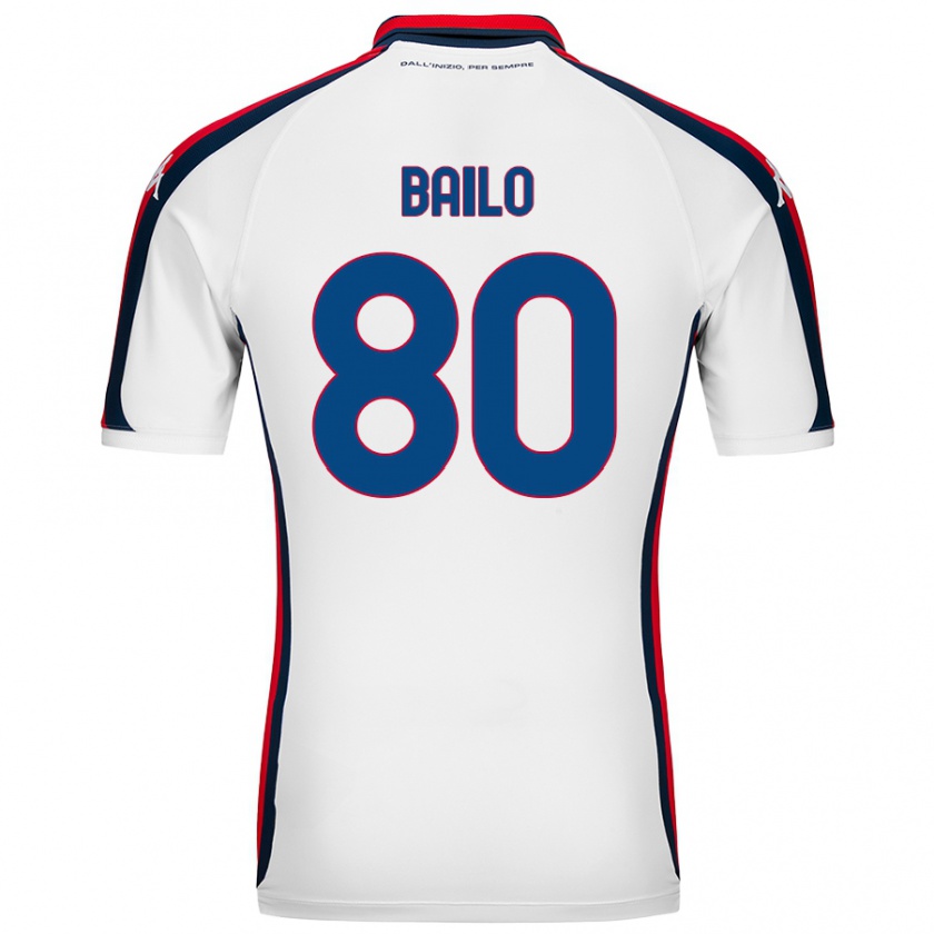 Kandiny Enfant Maillot Giorgio Bailo #80 Blanc Tenues Extérieur 2024/25 T-Shirt