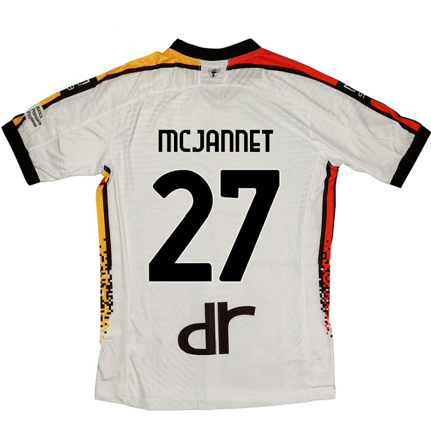 Kandiny Enfant Maillot Ed Mcjannet #27 Blanc Noir Tenues Extérieur 2024/25 T-Shirt