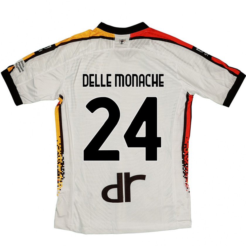 Kandiny Enfant Maillot Marco Delle Monache #24 Blanc Noir Tenues Extérieur 2024/25 T-Shirt